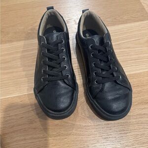 Black Leather Men's Sneakers